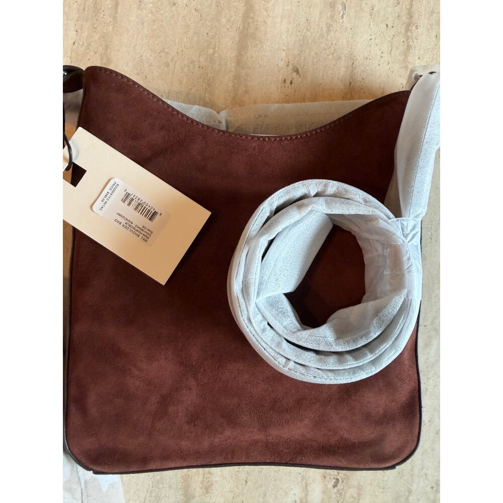 STAUD MEL BAG | MAHOGANY SUEDE SHOULDER BAG, Brand New - Picture 7 of 11